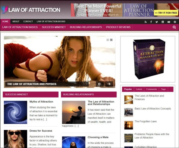 Law of Attraction Pre-made Niche Website/Blog